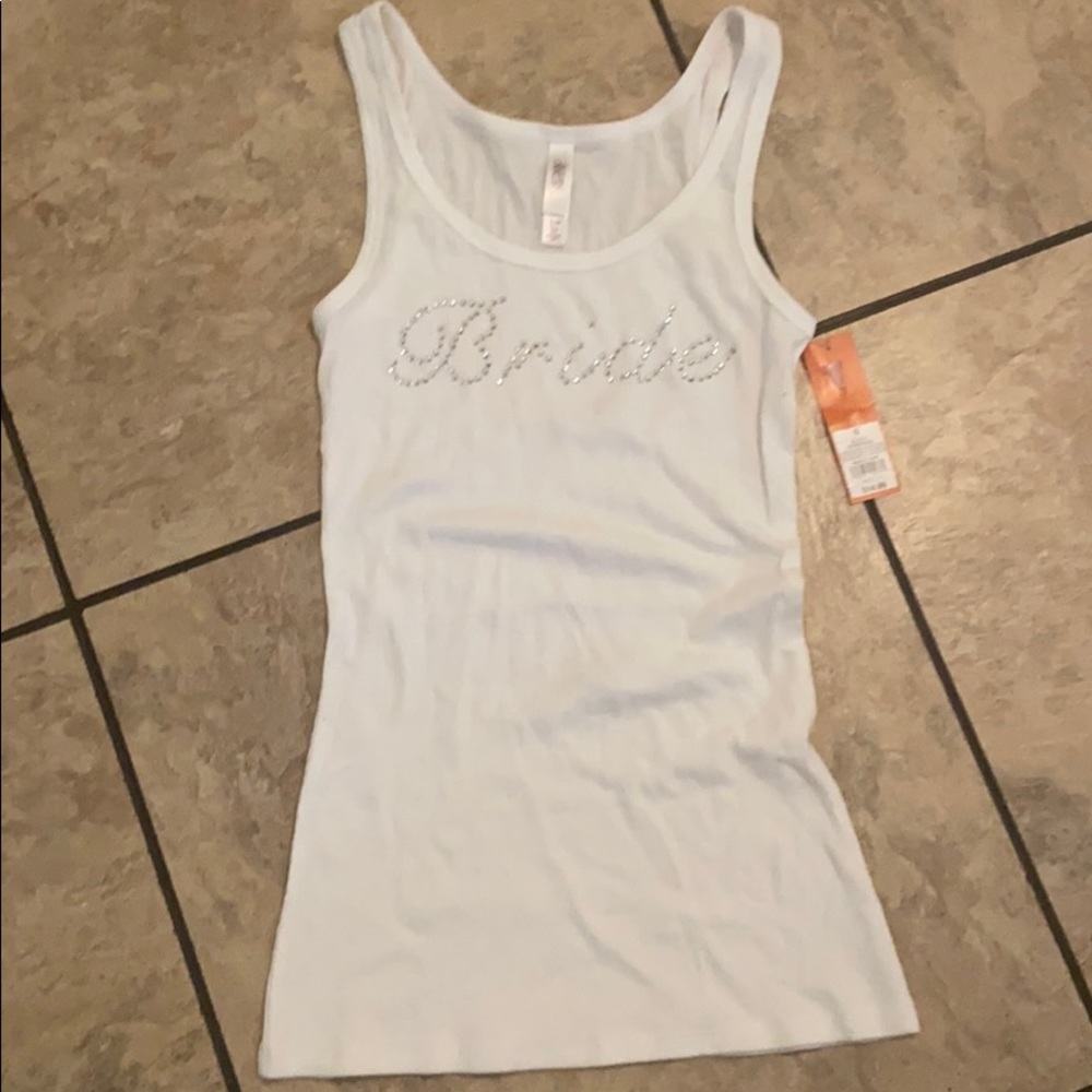 White bride tank top